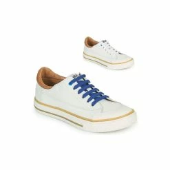 Baskets Basses Blanches Etio Fermeture éclair Latérale