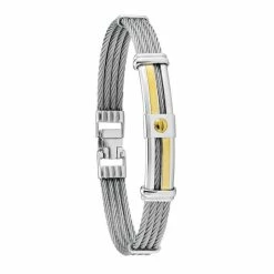Bracelet Homme Acier Et Or 18 Ca JOURDAN