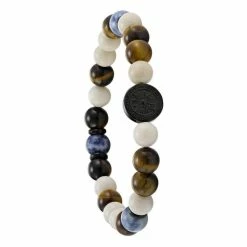 Bracelet Homme Japse Blanc Et Œil De Tigre JOURDAN