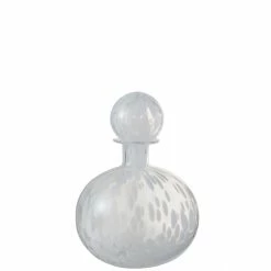 Carafe Ronde En Verre Tacheté De Blanc