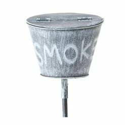 Cendrier De Jardin Sur Pied "Smoke " En Métal Gris -Épicerie Soldes Boutique cendrier de jardin sur pied smoke en metal gris 3
