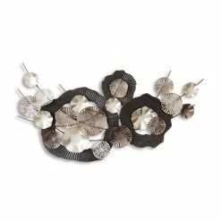 Décoration Murale Fleurs Argent Givre