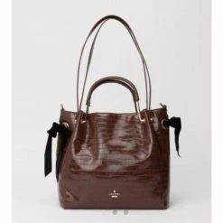 Grand Cabas Erasmus Marron Effet Croco