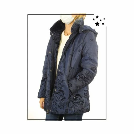 Manteau Bleu Fleuri -Épicerie Soldes Boutique manteau bleu fleuri 1