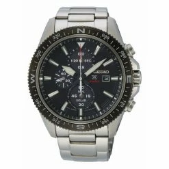 Montre Homme Prospex Quartz Solaire Argentée Et Noire SEIKO