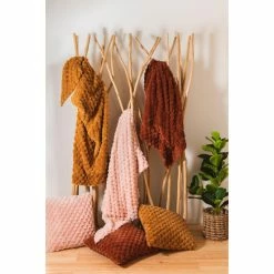 Plaid Rose Poudré Diana -Épicerie Soldes Boutique plaid rose poudre diana 3